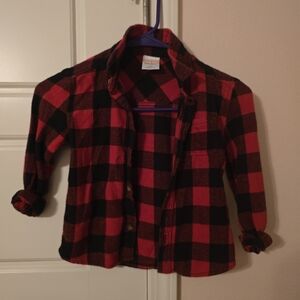 Jumping Beans Red Black Plaid Flannel Jacket